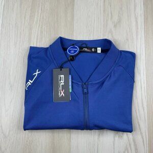 RLX Ralph Lauren Luxury Performance Jersey 1/4 Zip Wicking Blue Size L Large NEW